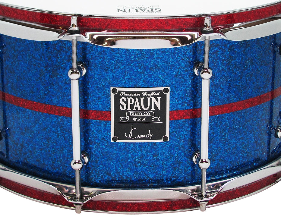 Maple 7x14-Blue Glass w-Red Pinstripe