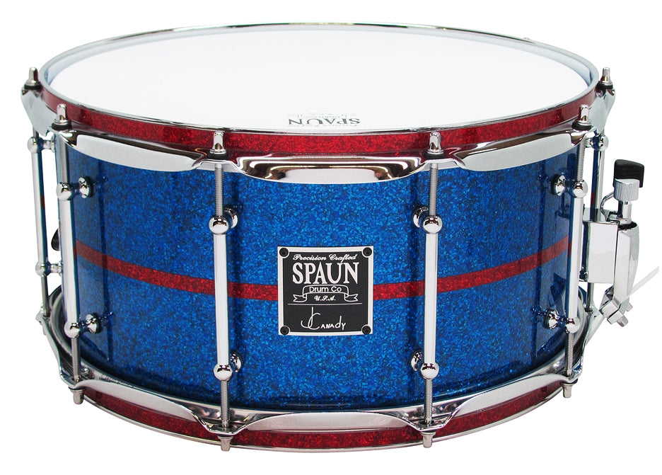 Maple 7x14-Blue Glass w-Red Pinstripe