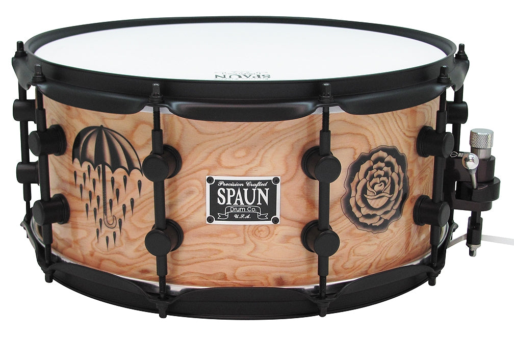 Olive Ash Burl 6.5x14-Tattoo Style