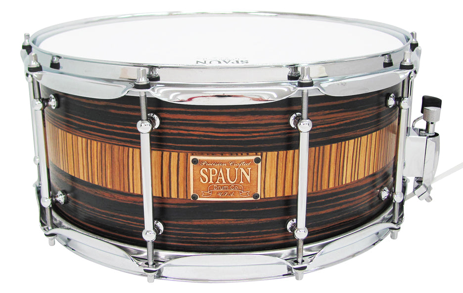 Macassar Ebony 6.5x14-Zebrawood Stripe