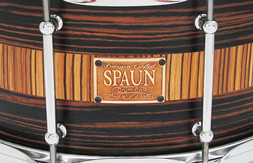 Macassar Ebony 6.5x14-Zebrawood Stripe