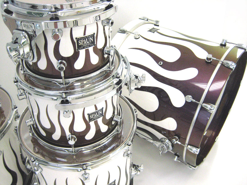Custom 6pc-Magenta Gold Flame