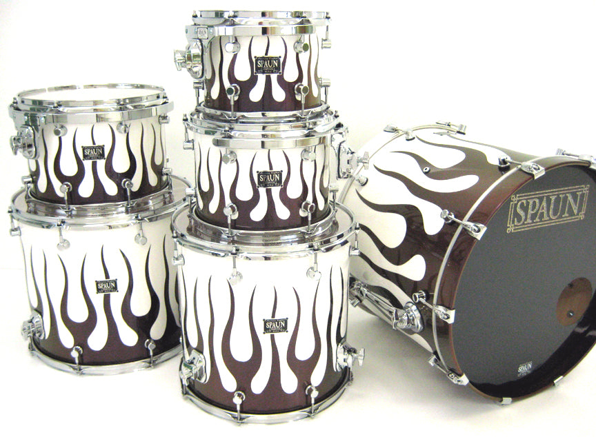 Custom 6pc-Magenta Gold Flame