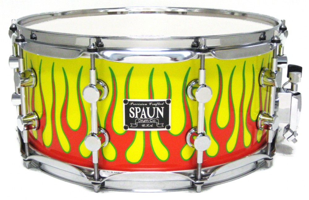 Maple 6.5x14-Yellow w-Orange Flames