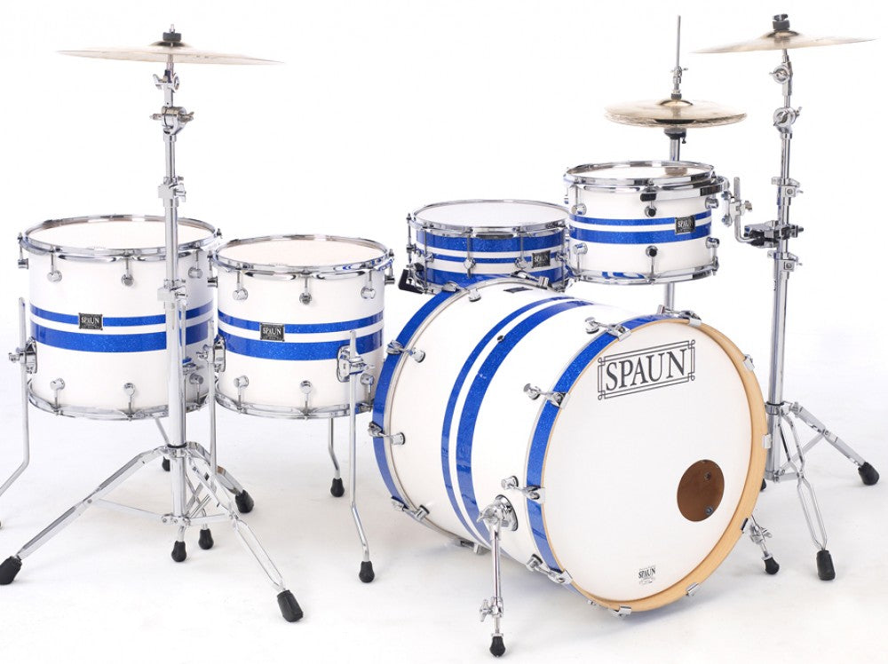 Custom 4pc-Flat White w-Blue Stripes