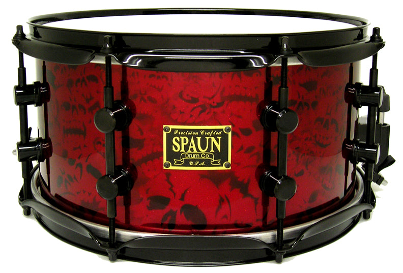 Maple 7x13-Red Skulls