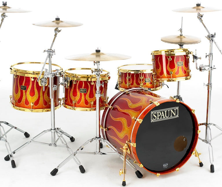 Custom 4pc-Gold Fire Flames