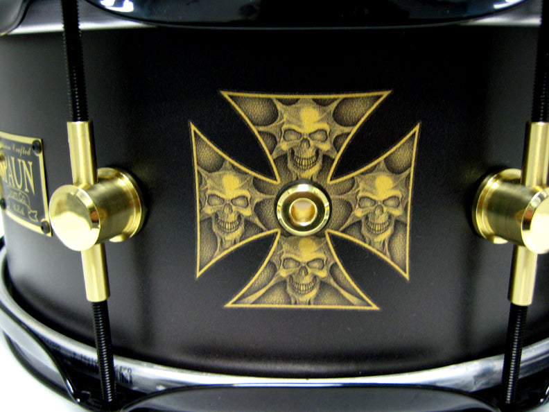 Maple 6x13-Iron Cross Skulls