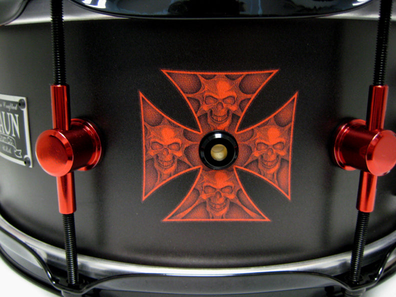 Maple 6x13-Iron Cross Skulls