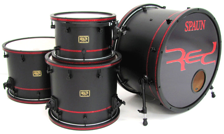 Custom 4pc-Flat Black w-Red Pinstripe