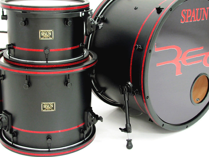 Custom 4pc-Flat Black w-Red Pinstripe