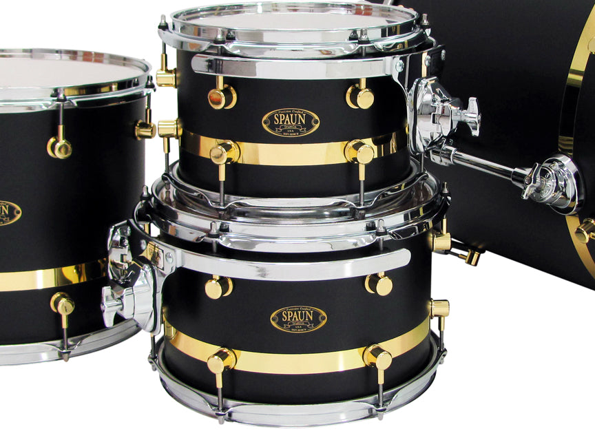 Recording 4pc-Flat Black w-Gold Stripe