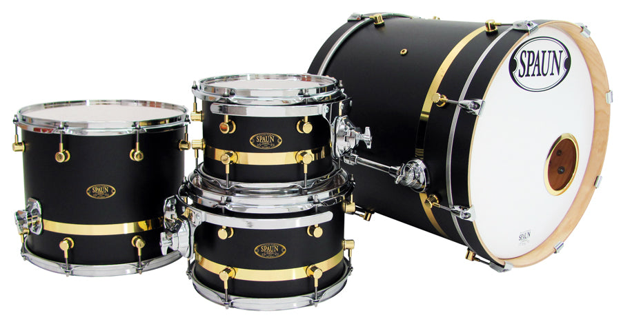 Recording 4pc-Flat Black w-Gold Stripe