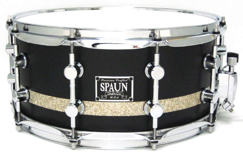 Maple 6.5x14-Flat Black w-Silver Stripe