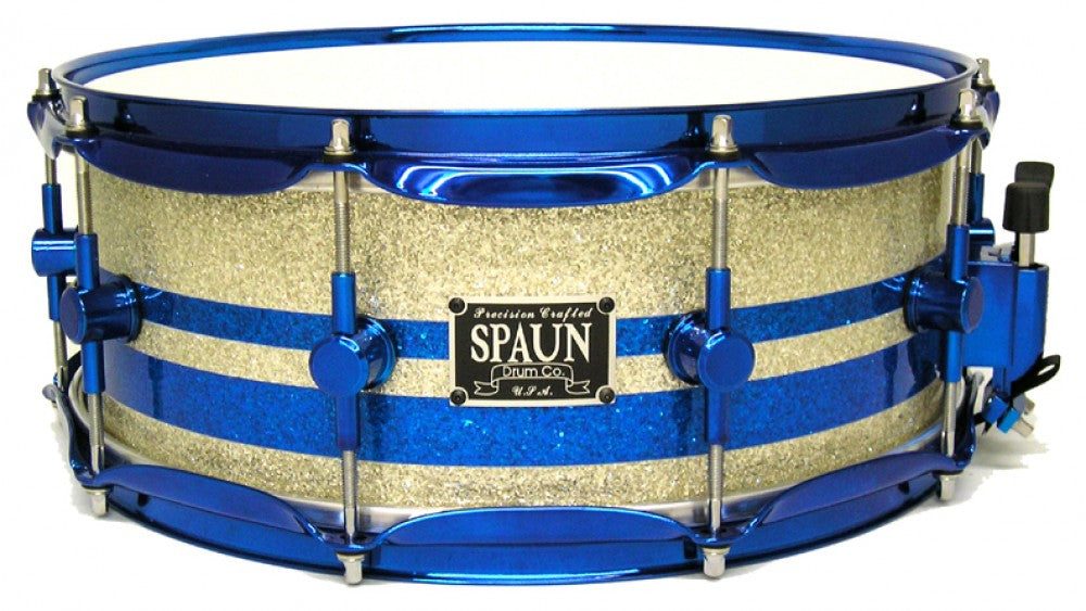 Maple 6x14-Silver Glass w-Blue Stripes