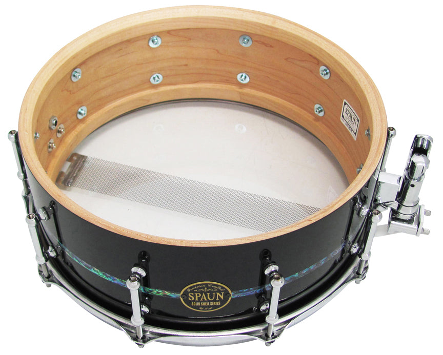 Solid 5.5x14 Maple-Piano Black Abalone