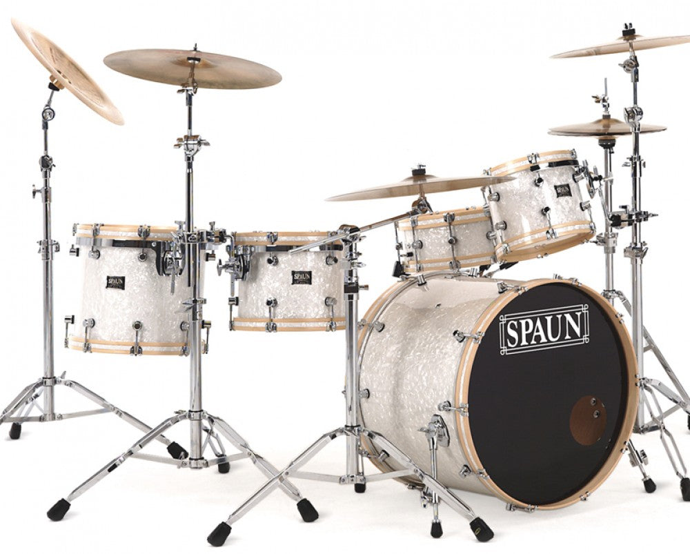 Custom 4pc-White Pearl – Spaun Drum CompanyCustom 4pc-White Pearl – Spaun Drum Company  