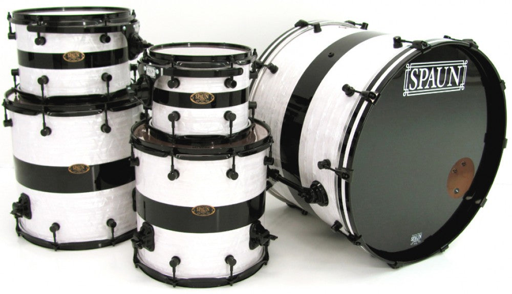 Recording 5pc-White Marine w-Black Stripe