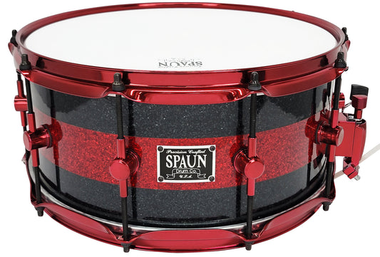 Maple 6.5x14 20ply-Black & Red Glass