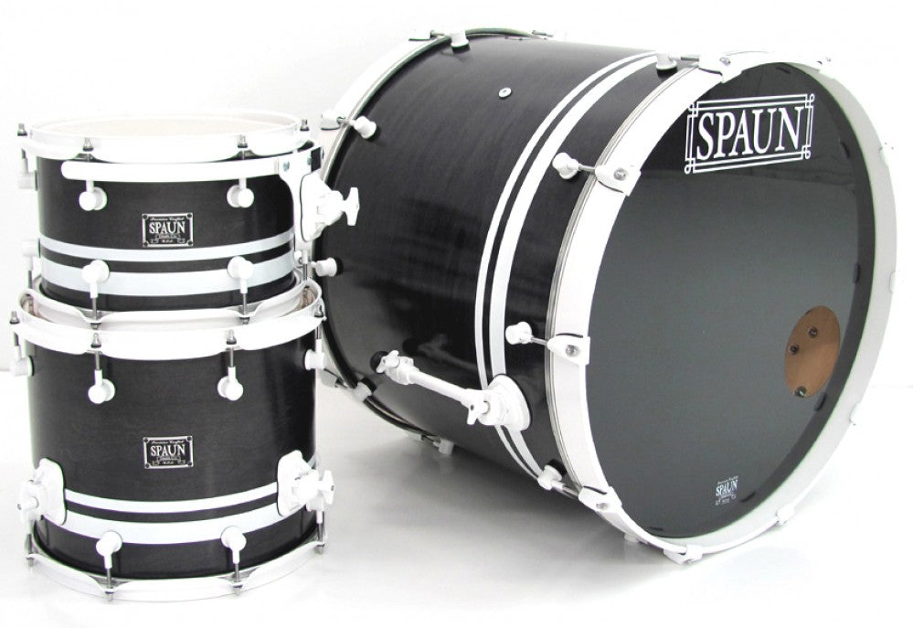Custom 3pc-Black Satin w-White Stripes