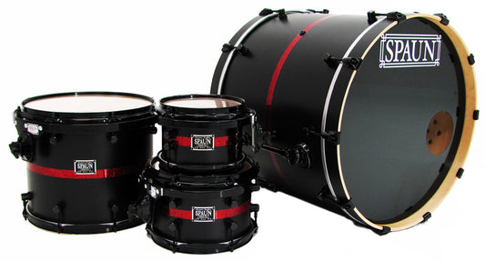 Custom 4pc-Flat Black w-Red Stripe