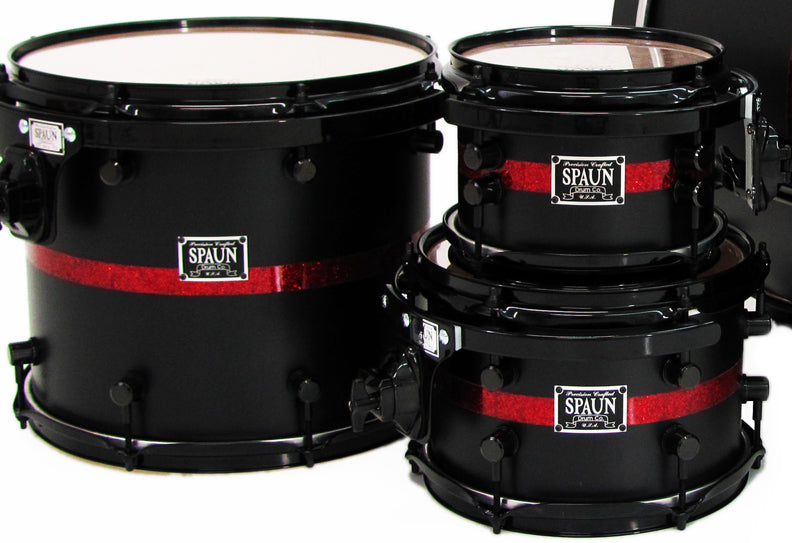 Custom 4pc-Flat Black w-Red Stripe