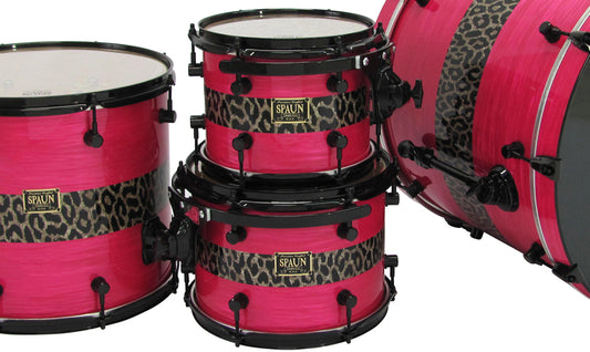 Custom 4pc-Pink Ripple Leopard