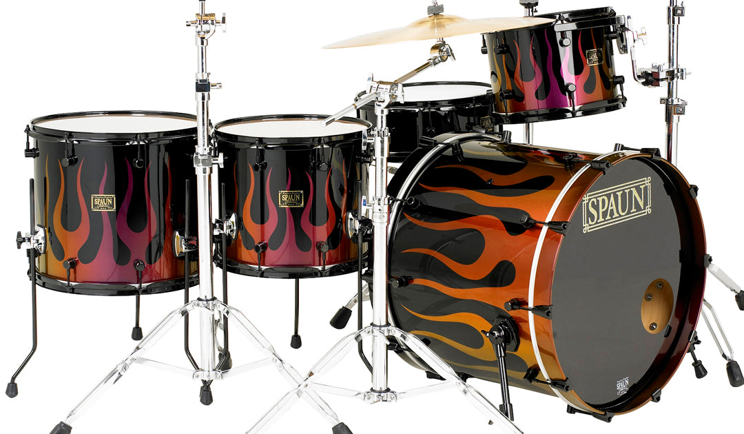 Custom 4pc-Magenta Gold Flames