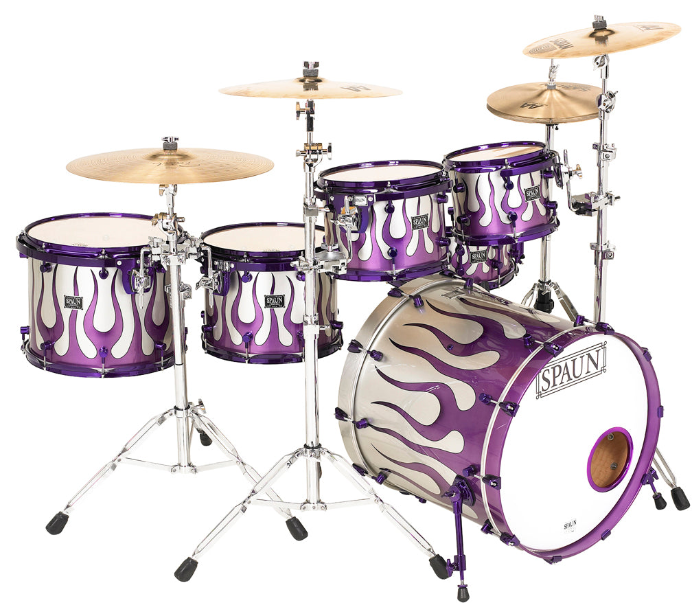 Custom 5pc-Purple Metallic Flames