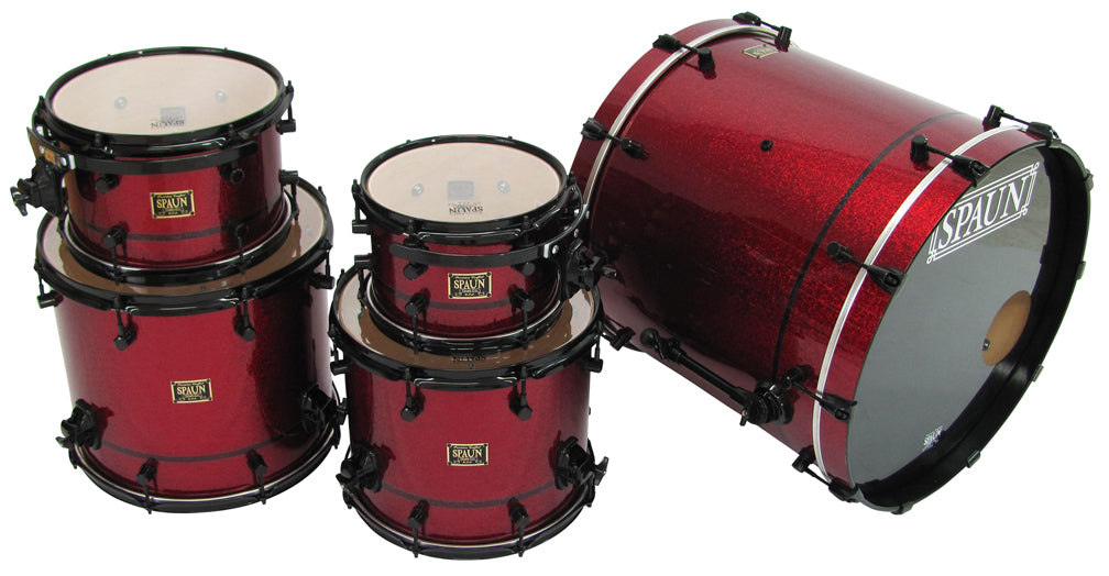 Custom 5pc-Rich Red Sparkle w-Black Pinstripe