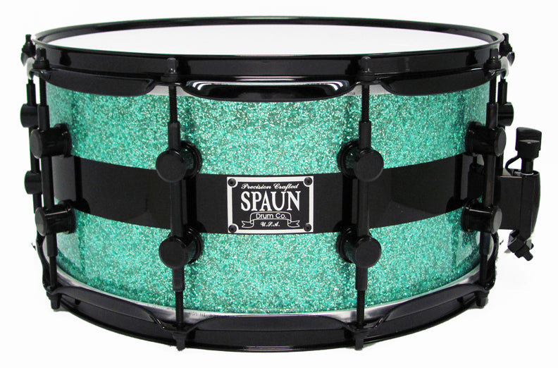 Maple 7x14-Turquoise Glass w-Black Stripe