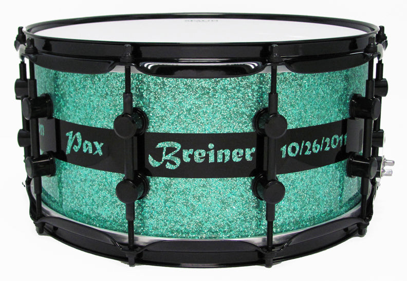 Maple 7x14-Turquoise Glass w-Black Stripe