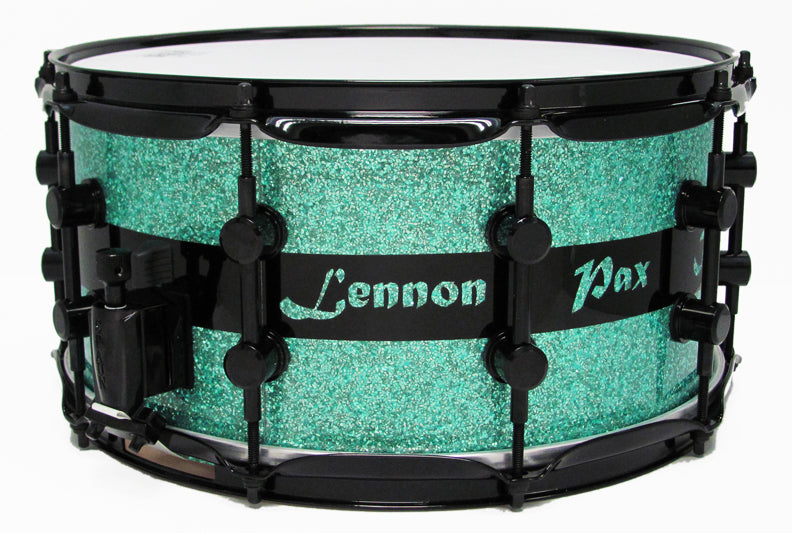 Maple 7x14-Turquoise Glass w-Black Stripe