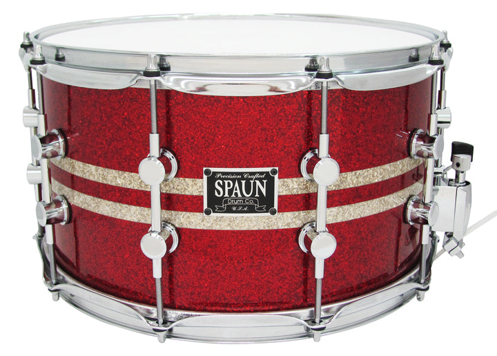 Maple 8x14 20ply-Red Glass w-Silver Stripes