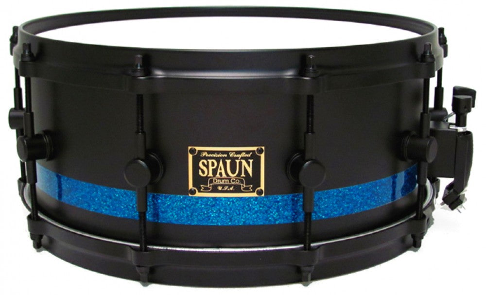 Maple 6x14-Flat Black w-Blue Stripe