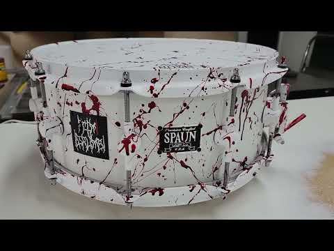 6x14-Flat White Blood Spatter