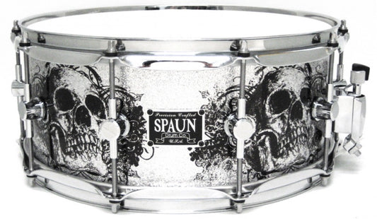 Maple 6x14-Silver Sparkle Skulls
