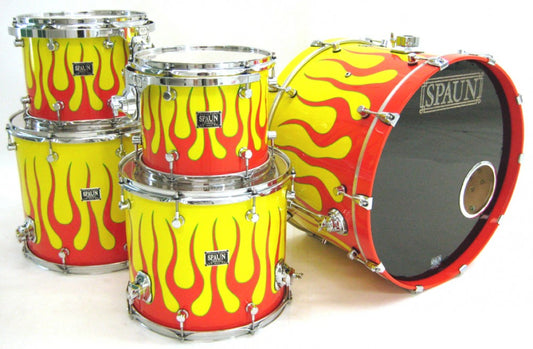 Custom 5pc-Yellow w-Orange Flames